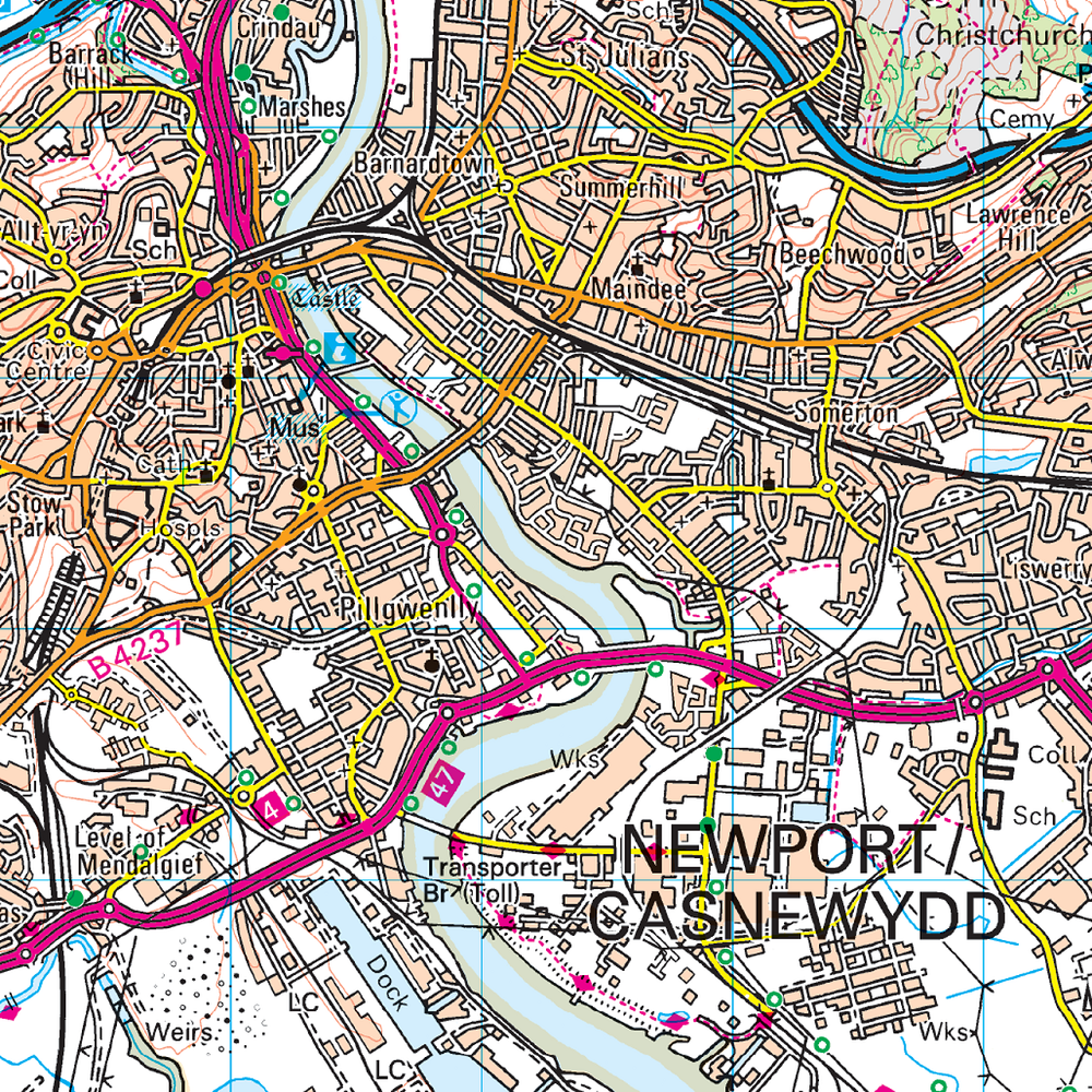 OS171 Cardiff Newport Surrounding area